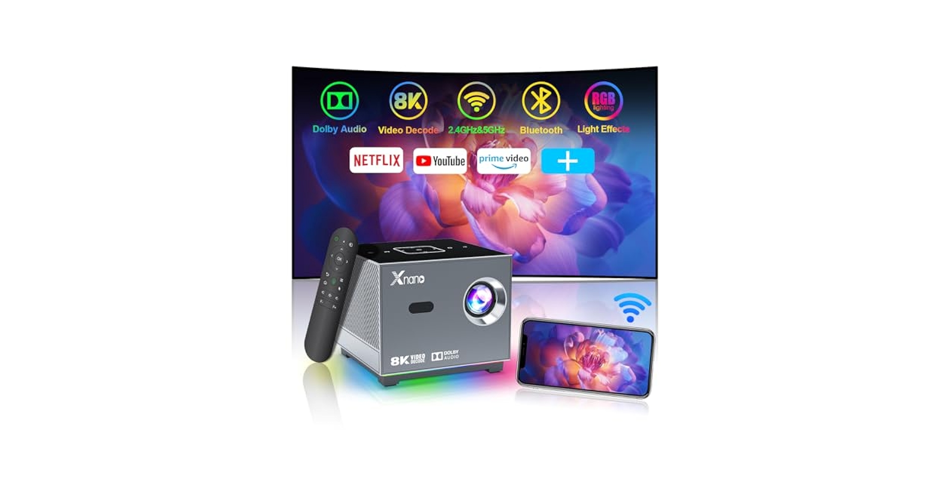 Xnano 4Kプロジェクター 本体 Netflix公式ライセンス Amazon.com: [Netflix-Licensed & AI Electric Focus]XNANO 4K