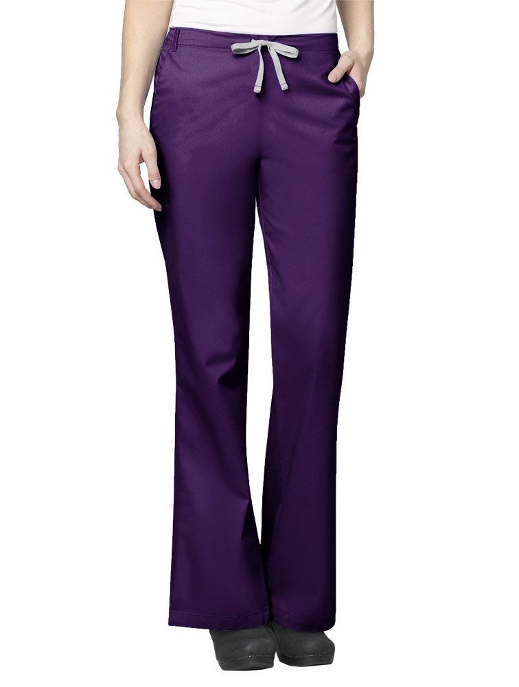 WonderWink Women's Wonderwork Flare Leg Scrub Pant, Eggplant, Large