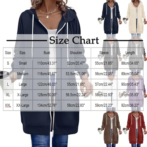 Zip Up Hoodie Women Long Tunic Double Zipper Hooded Sweatshirts Oversized Fall Casual Jacket Coat With Pockets 20253