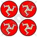 ISLE of MAN TT Races UK MANX Triskelion 50mm (2") Vinyl Bike-Helmet Stickers, Decals x4
