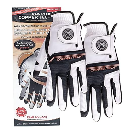 CopperTech Women's Golf Gloves 2 Pack - One Size Fits Most - Worn on Left Hand for The Right Handed Golfer (White/Black)