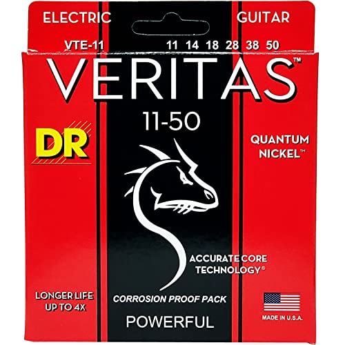 DR String VTE-11 Veritas Jeu de cordes pour guitare electrique - Les Beatles, Paul McCartney, John Lennon, RIngo Starr, George Harrison DR String VTE-11 Veritas Jeu de cordes pour guitare electrique