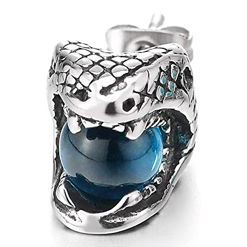 Cobra Serpente Orecchini con Blu Pietre Palla