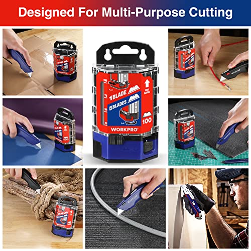 WORKPRO Utility Knife Blades, 100Pack Utility Blades Replacement with