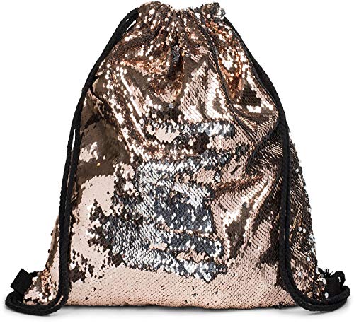 styleBREAKER Turnbeutel Hipster mit Pailletten,...