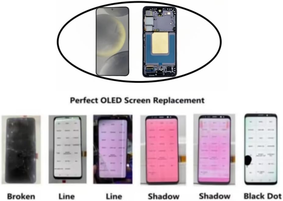 AMOLED Original Screen for Samsung Galaxy S24 LCD Screen Replacement for Samsung Galaxy S24 5G Touch Digitizer Display Screen Assembly with Frame S921U S921A 6.2 inch US Version (Onyx Black)