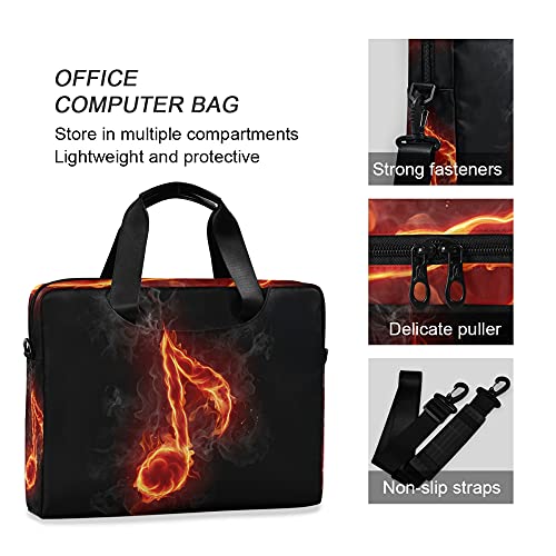 ALAZA Fire Music Note Musical Symbol Laptop Case Bag Sleeve Portable Crossbody Messenger Briefcase w/Strap Handle, 13 14 15.6 inch4