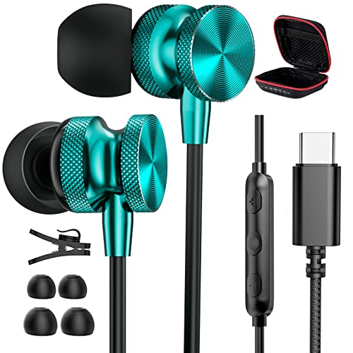 Auriculares USB C para Google Pixel 6a 7 Pro 7,Auriculares USB Tipo C HiFi Estéreo Magnéticos Cancelación de Ruido con Microfono para Samsung A53 A33 M53 S22 Ultra S21 FE S20 FE Xiaomi 12T Pro 11T Cover