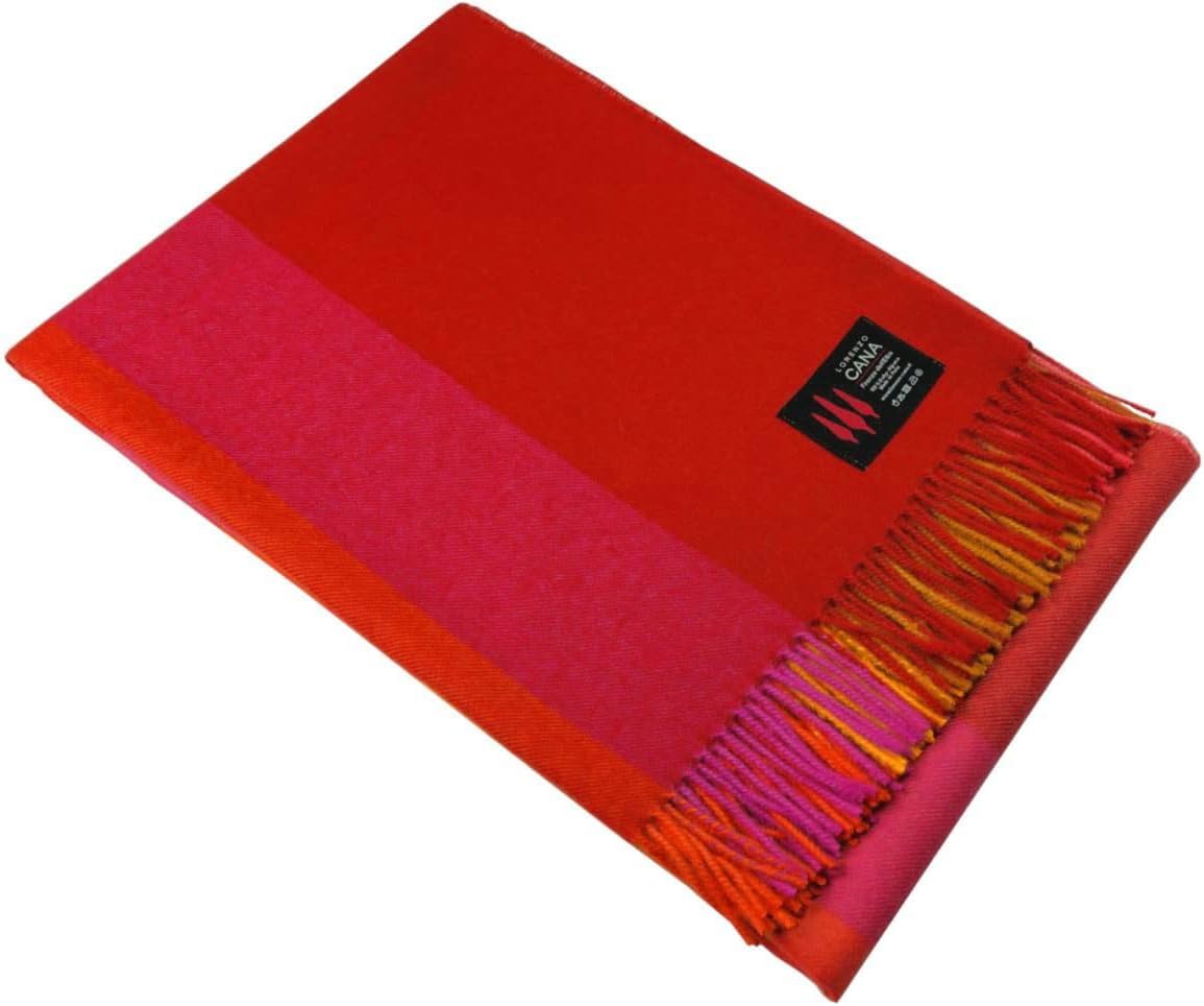 Lorenzo Cana Alpakadecke aus 100% Alpaka - Wolle vom Baby - Alpaka Flauschige Decke Wohndecke Kuscheldecke Überwurf Sofadecke Rot Orange Beere 9631188