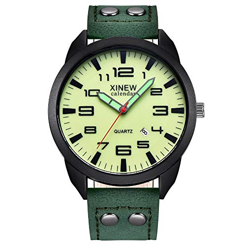 Générique Montres en Cuir analogiques pour Hommes Date Watch Casual Business Poignet Quartz Cadeaux Montre pour Hommes Tenue Foot Enfant Portugal (D, One...
