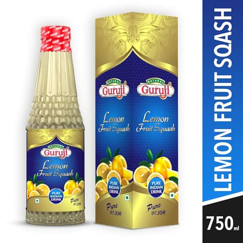 Image of Jai Guruji Lemon Fruit Squash Sharbat Instant Refreshing Drink For Summer (Lemon)