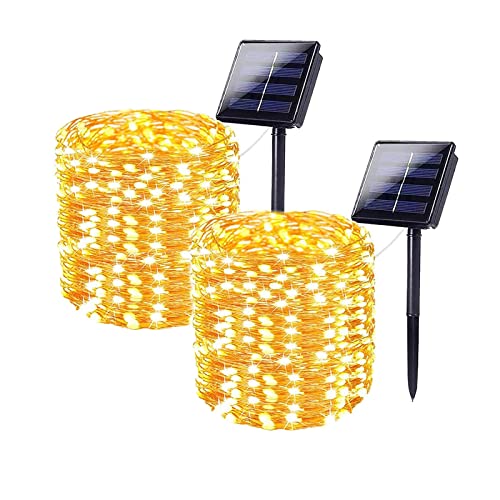 Super-Long 2-Pack Each 72FT 200 LED Solar String Lights, Extra-Bright Solar Outdoor Lights with 8 Lighting Modes, Waterproof Solar Fairy Lights for Tree Garden Patio Party Christmas (Warm White) Super-Long 2-Pack Each 72FT 200 LED Solar String Lights, Extra-Bright Solar Outdoor Lights with 8 Lighting Modes, Waterproof Solar Fairy Lights for Tree Garden Patio Party Christmas (Warm White)