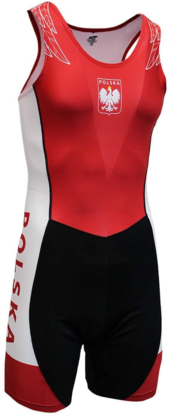 HEARTTOUCH Men's Body Wrestling Singlets Athletic Supporters Sports Bodysuit One Piece Sleeveless Undershirt Boxer Briefs Jersey Leotard Jumpsuits Sportwear, Red+Black2, XS