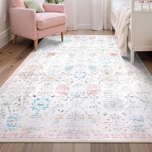 Tapis oriental multicolore pour salon et chambre déco florale 200x335