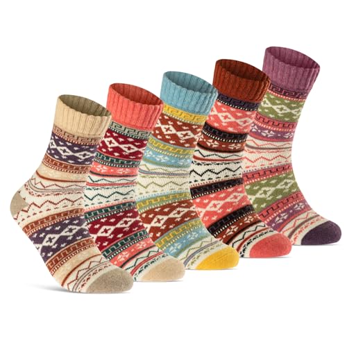 sockenkauf24 5 Paar Wollsocken Damen & Herren Wintersocken weich & warm 37903 (43-46)