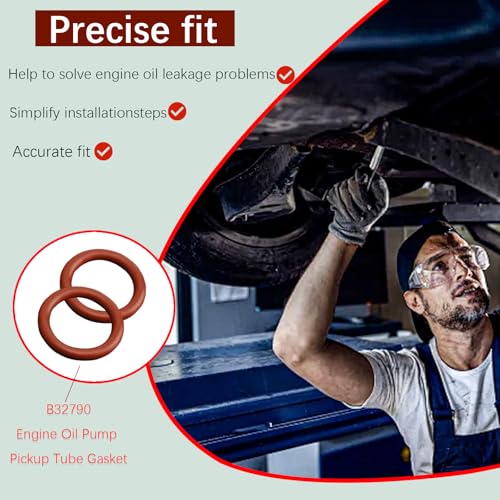 Image of B32790 Engine Oil Pump Pickup Tube Gasket O-Ring for Chevy Silverado Suburban Express Tahoe Trailblazer GMC Sierra Yukon Cadillac Escalade New Replacement Parts 2pack