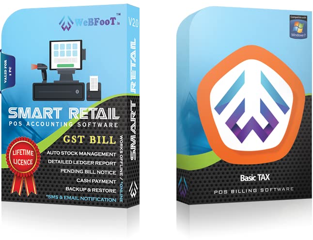 WeBFooT SMART RETAIL *Basic TAX*~ GST & NON GST PoS, Billing, Accounting & Stock Management Software for Vegetable/Fruits store, Kirana Store, Garment Store, Hardware Store, SuperMart, Grocery Store & Restaurants. (Delivery through Amazon Message Cen (B07W7TWVV8) Amazon Price History, Amazon Price Tracker