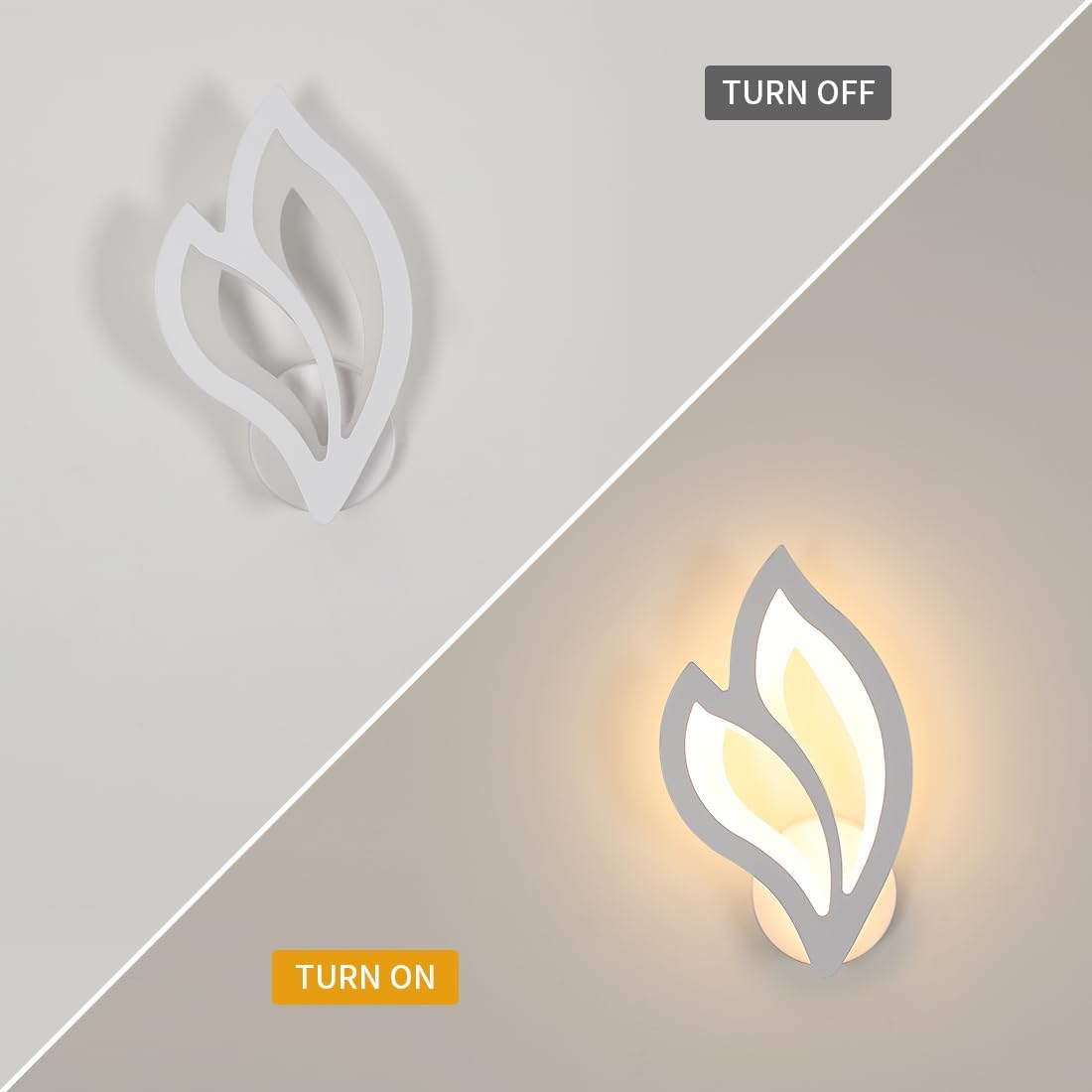 Applique da Parete Interno, 13W 1500LM 3000K Luce Bianco Calda Lampada da Parete a LED a Forma di Fiore in Acrilico, Lampada a Muro Moderna per Corridoio, Camera da Letto, Soggiorno