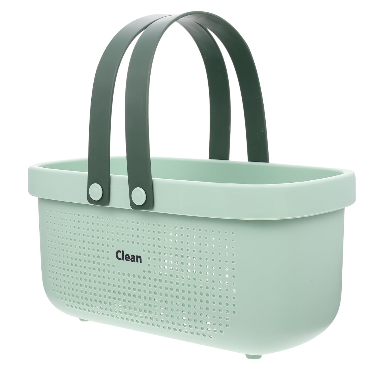 Alipis Large Plastic Shower with Drainage Holes Portable Bath Tote Organizer with Silicone Handle Green 12.4 X 7 X 6.14 Inches