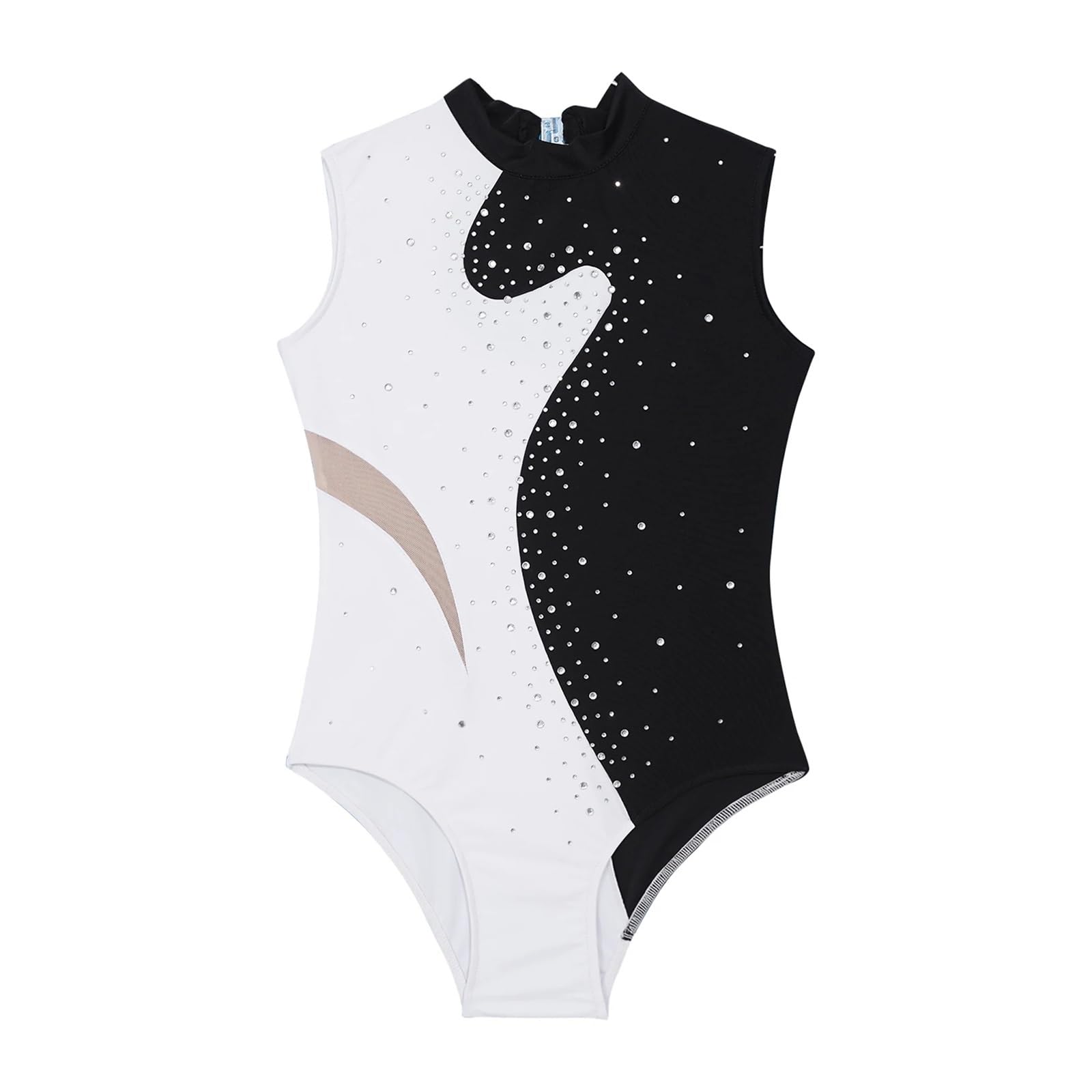 Justocorp De Gym Fille Combinaison de gymnastique rythmique for enfants for filles et adolescentes, justaucorps de danse de ballet, combinaisons de patinage sans manches avec strass brillants for enfa