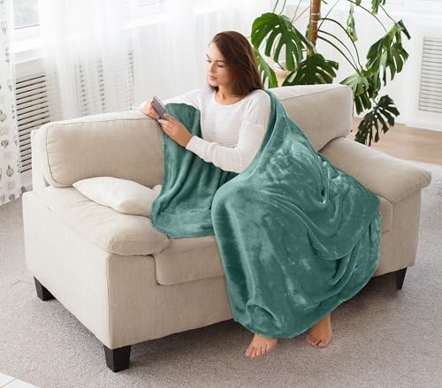 Image of Utopia Bedding Fleece Blanket Throw Size Celadon 300GSM Luxury Anti-Static Fuzzy Soft Microfiber Blanket for Couch, Sofa and Bed (50x60 Inch)