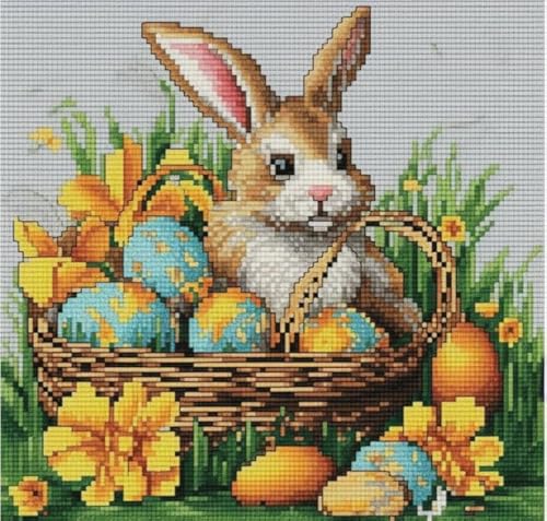 Kits de ponto cruz de 14 quilates para iniciantes coelhinho e ovos de páscoa impressos suprimentos d