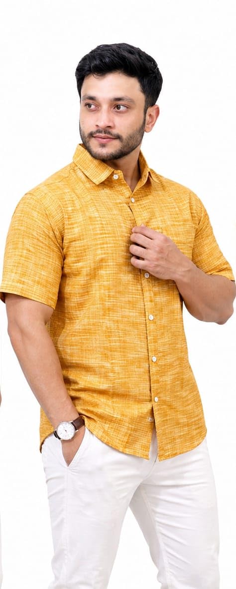 Men Khadie Cotton Striped Casual Shirt Half Sleeve Button Down-picture-17