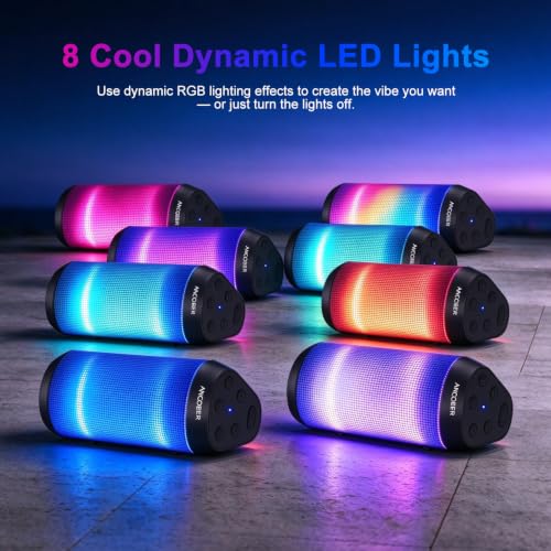 Portable Bluetooth Speaker, HD Stereo Sound, 36-Hour Playtime, Cool Dynamic LED Lights - image 4