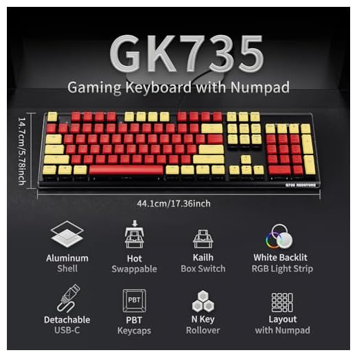 Hot-Swappable LED Gaming Mechanical Keyboard