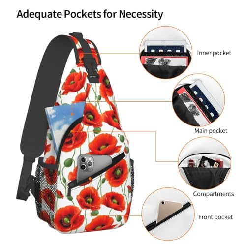 Mochila bandolera con estampado floral para viaje miniatura 4