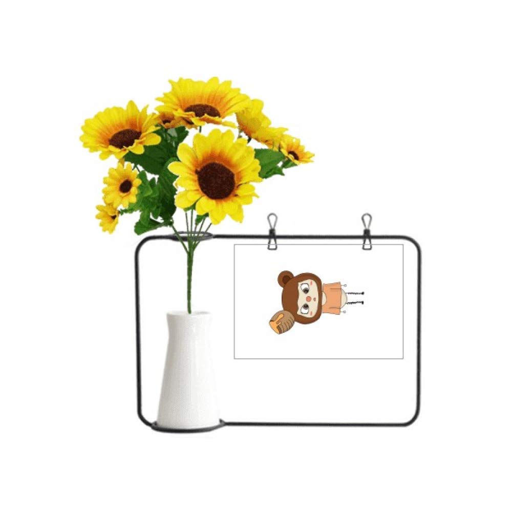 Ours en tournesol artificiel de qualité supérieure et sa carte de bénédiction élégante