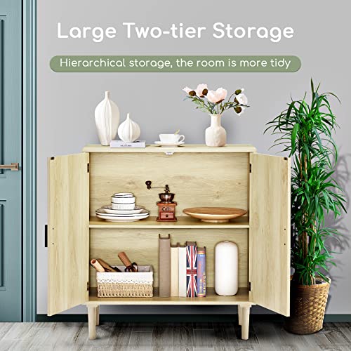 Tatub Accent Storage Cabinets With Rattan Doors,Kitchen Sideboard Buffet Storage Cabinet,Console Cabinet,Natural #TOP2