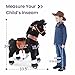 PonyCycle Official Ride On Black Horse with White Hoof Mechanical Pony Giddy up Pony Plush Toy Walking Animal Size 4 for Age 4-8 Years - Ux426
