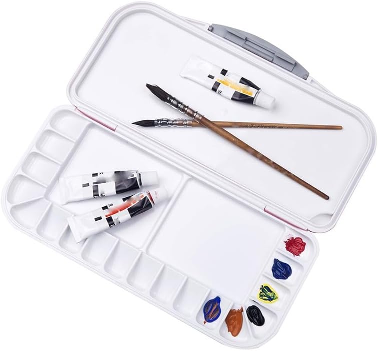 18-Well Watercolor Paint Palette Travel Portable Folding Paint Palette Box with Mixing Areas for Watercolor Acrylic image 4