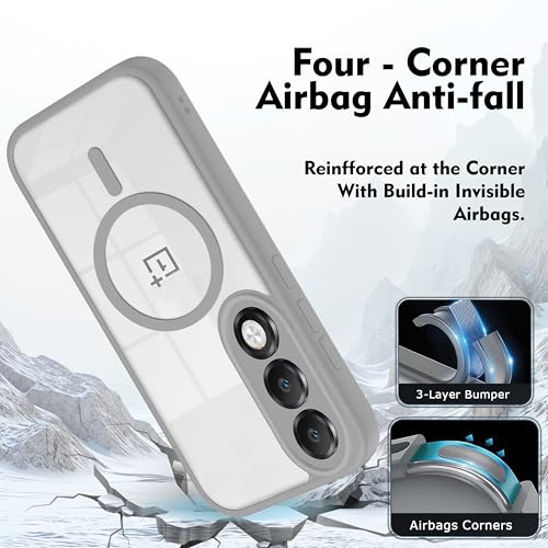 V-TAN OnePlus Nord 5 5G Matte Transparent Magnetic Case (Grey) Gray - Image 5