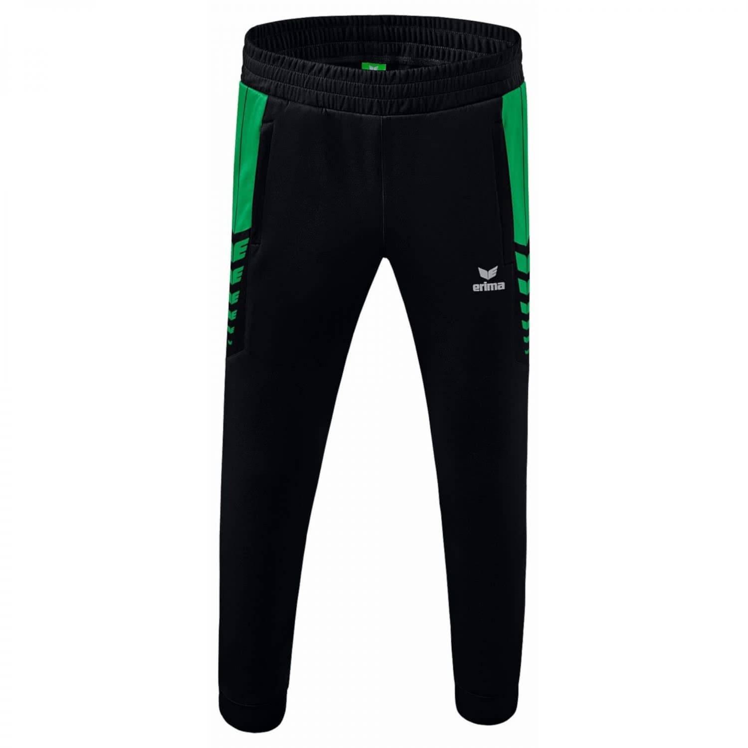 Erima Men's Six Wings Worker Pants (1102204), Black/Emerald, M