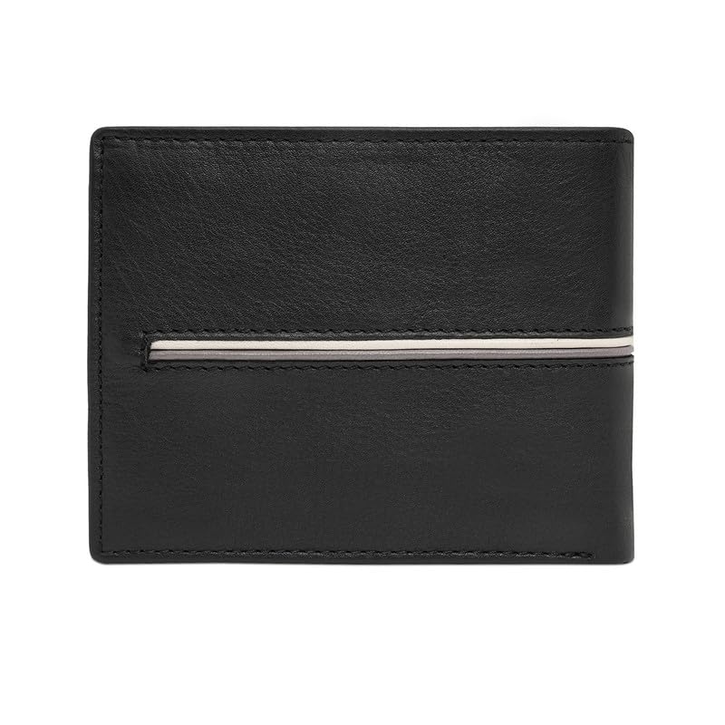 Image of Tommy Hilfiger Men's Leather Wallet Glasgow - Black | Pebbled Texture | Multicard & Coin Utility | Stylish Purse for Men
