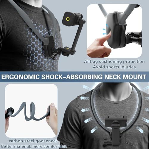 Image of Suicune Neck Phone Holder Recording with Anti-Shake Strap - POV /Vlog Neck Tripod Mount Hands-Free Filming, Universal for iPhone, Samsung Google Pixel, All Smartphones and Action Camera
