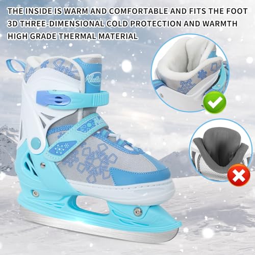 Nattork Blue Ice Skates For Kids, Boys And Girls, Hockey