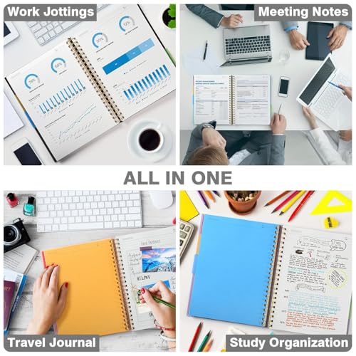 Image of 5 Subject Notebooks College Ruled, Lined Notebook with Removable Dividers