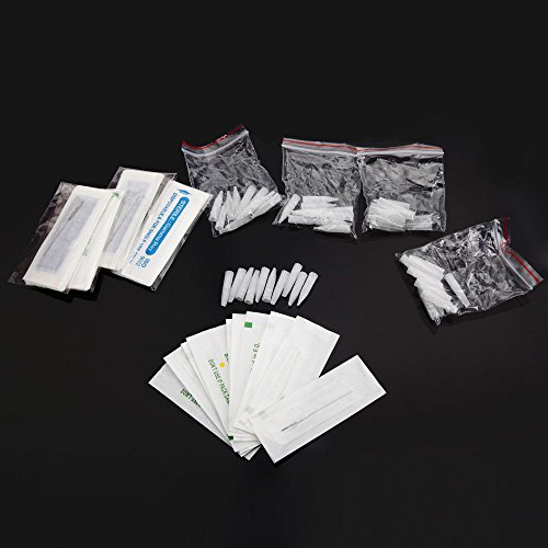 50pcs Eyebrow Tattoo Needles 1RL 3RL 5RL 3F 5F + 50pcs Eyebrow Tattoo Tips 1RT 3RT 5RT 3FT 5FT