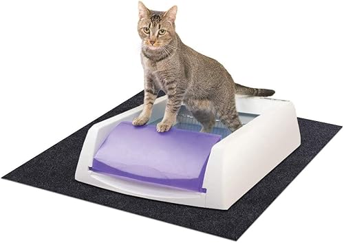 Tapete para cajas de arena para gatos con material de tela de fieltro absorbente, capa impermeable antideslizante, reutilizable, lavable (Mat 24 x