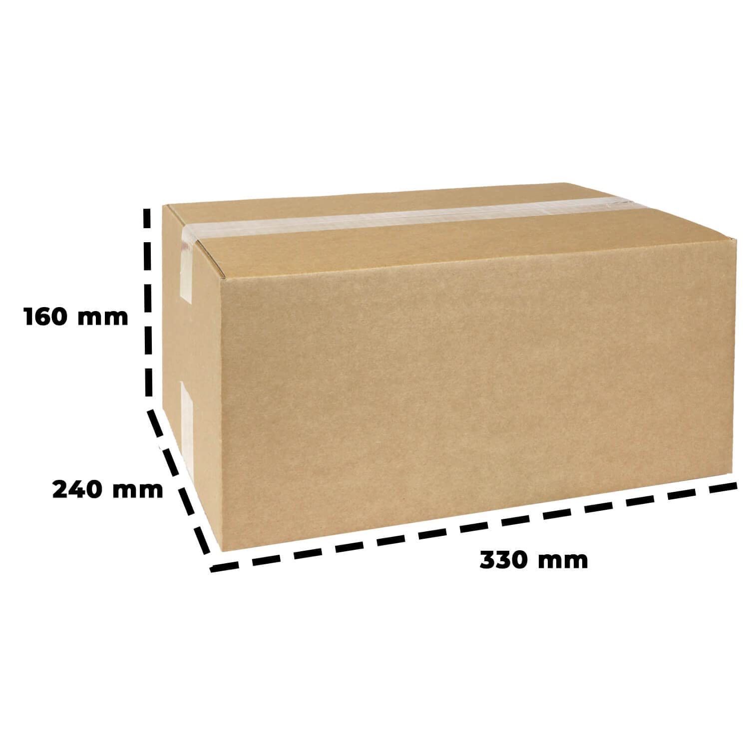smiley pack 100 Stück Faltkartons 330 x 240 x 160 mm braun KK60 Versandkarton Verpackungskartons 33 x 24 x 16 cm aus Wellpappe 1 wellig Karton Pappkarton Versandbox Paket Päckchen