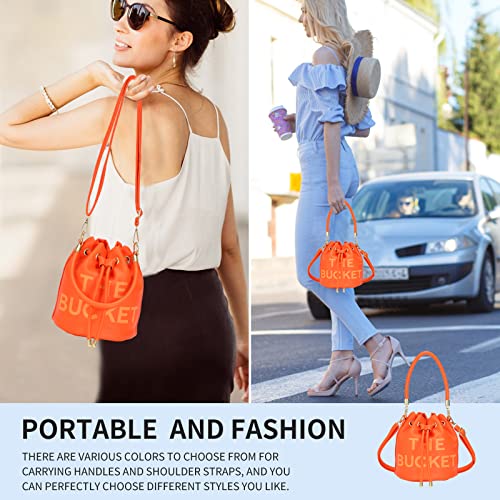 Image of JQAliMOVV Mini Leather Bucket Bags for Women Drawstring Bucket Purse Crossbody Handbags Hobo Bag
