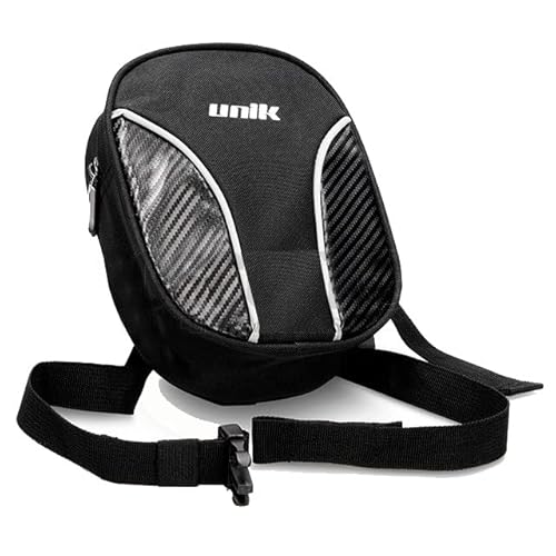 Gürteltasche, Beintasche für Motorrad, Textil, Schwarz/Karbon, mit Reißverschluss, Verstärkungen gegen Abrieb.