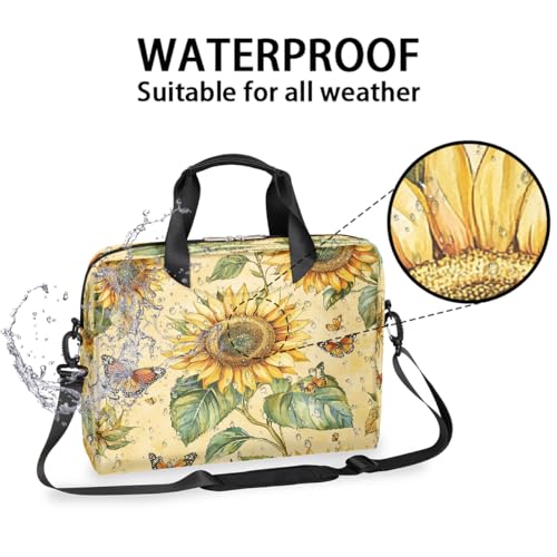 Maletín para portátil con diseño de mariposas y girasoles 15.6" miniatura 3