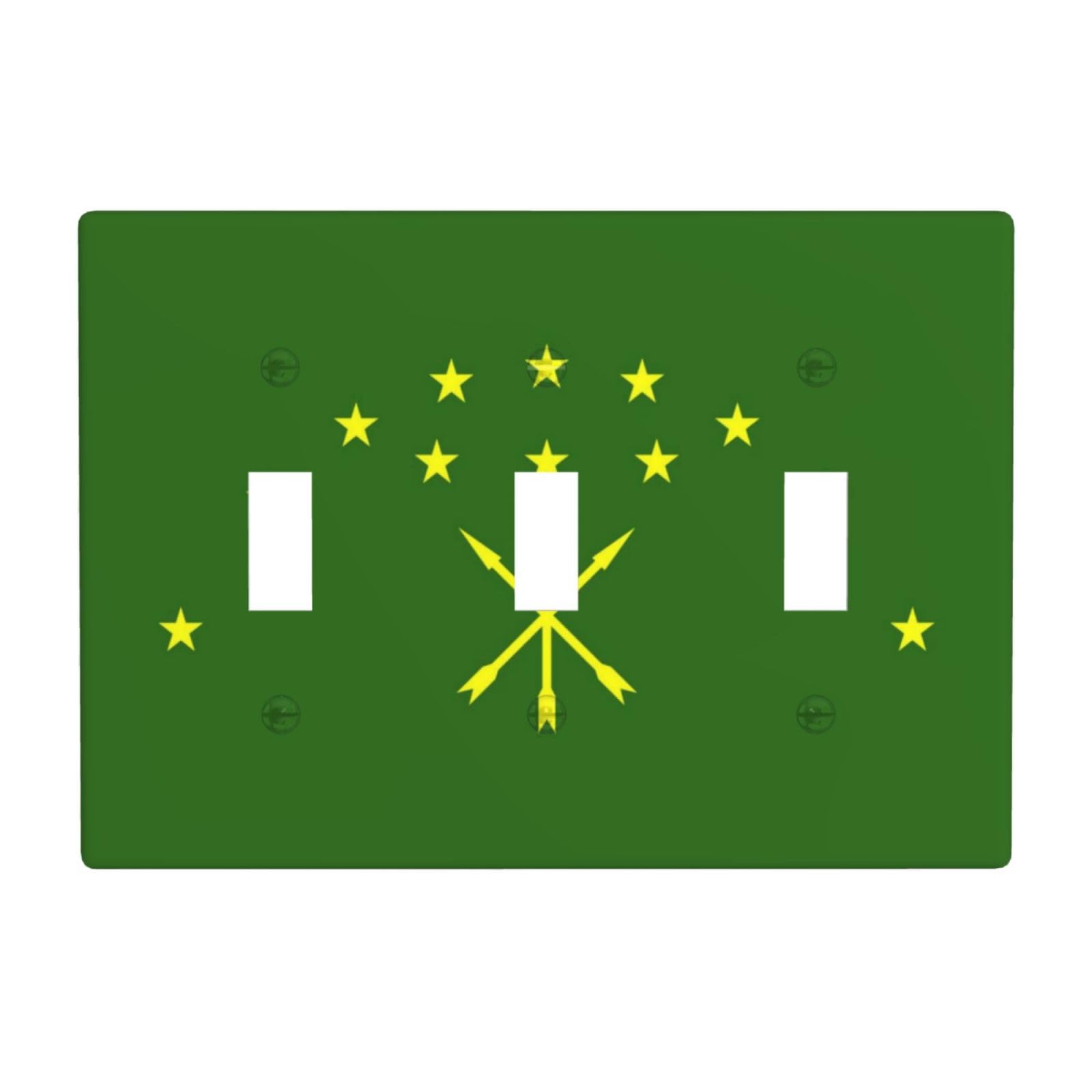 Flag of Adygea 3 Gang Switch Plate Cover-Unbreakable Polycarbonate Wall Plate, Heat Resistant Toggle Switch Decor for Home