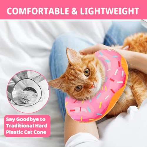 MLPKOI Schützende Halskrause Katze Weich, Schutzkragen Katze Set Mit Beißseil, Einstellbarer Halskrausen für Katzen, Nach Operationen und Verletzungen für Welpen, Kleine Hunde und Katzen(Rosa, S)