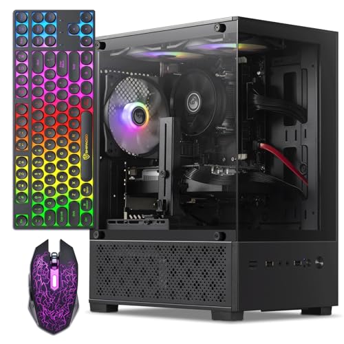 Image of ZER-LON Gaming PC Desktop Computer, Ryzen 3 4Cores up to 4.0GHz Towers PC | 16G RAM, 512GB SSD, WiFi, Prebuilt Gaming PC Tower Computer for Game Design and Office