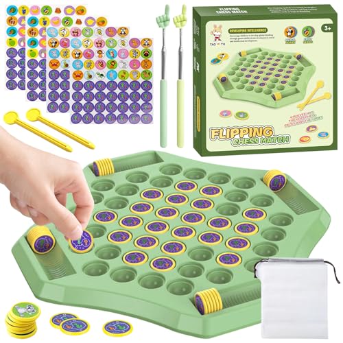 DOWNDRIFT Flip Chess Memory Juego de Ajedrez Flip Juego de Ajedrez Frutas Animal Memory Ajedrez Spie Juguete Motorico,Family Juegos de Mesa para Memoria Ajedrez Juguetes Educativos